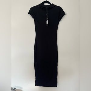 Black Midi Bodycon Dress — NEW WITH TAGS